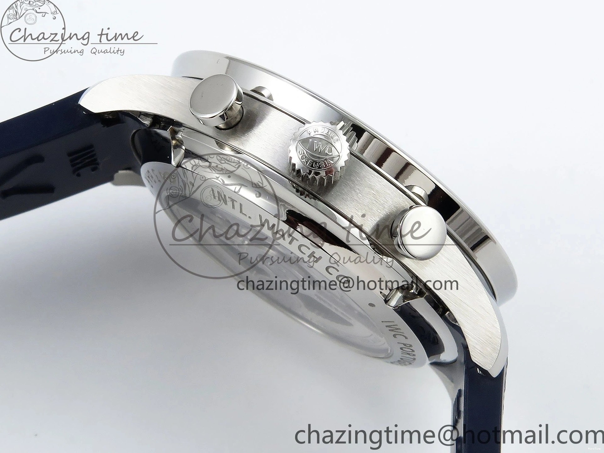 MIROTIME 0422 Casual Portuguese Chrono IW3716 Z+F 1:1 Best Edition White Dial on Blue Rubber Strap A 7016